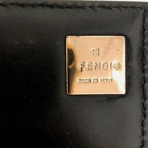 Authentic FENDI Zuccino Canvas Leather Long Bifold Wallet Gold Toned Hardware - Picture 7 of 7